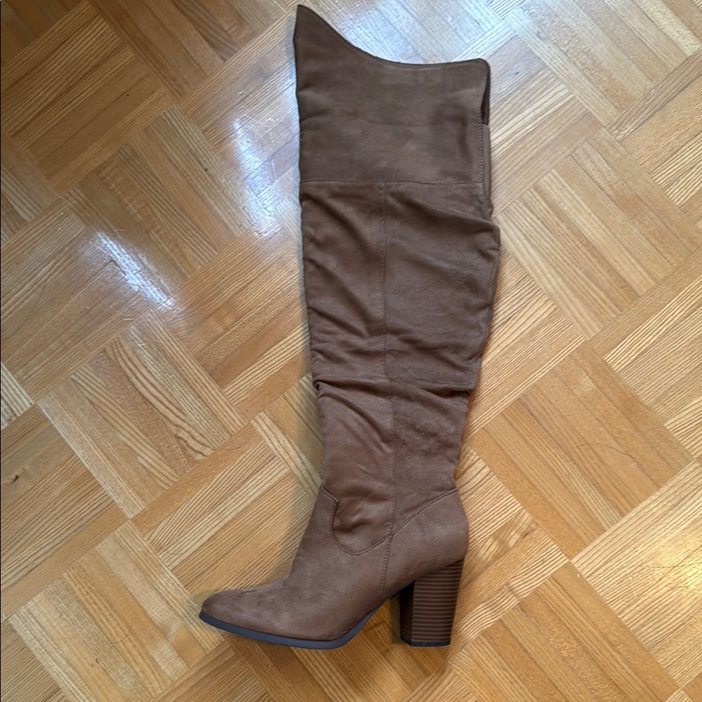 Tan Over the Knee Slouchy Boots
